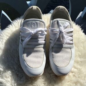 Peserico White Leather Walking Shoes Sneakers Made in Italy Size 38